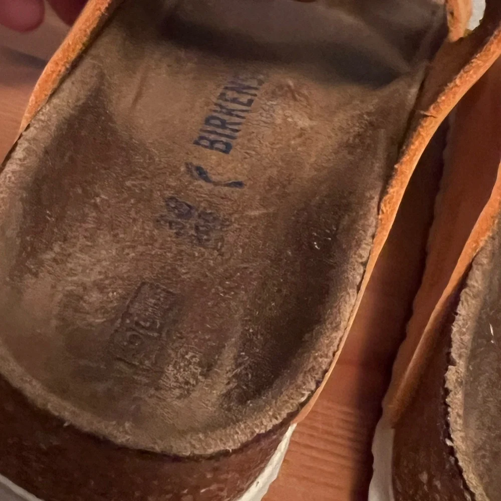 Birkenstock Arizona Premium Big Buckle Nubuck Leather size 7.5 USED - Picture 2 of 7